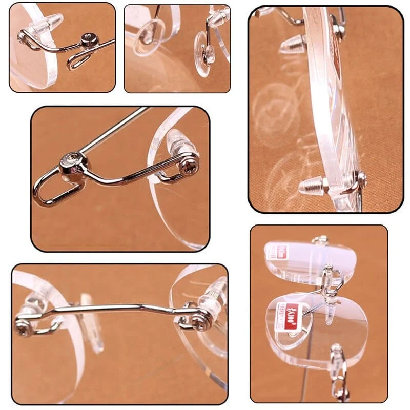 iboode Unisex-Lesebrille Marke Randlose Presbyopie-Brille für Frauen Männer Harz Klare Linse Lesebrille +1.0~4.0
