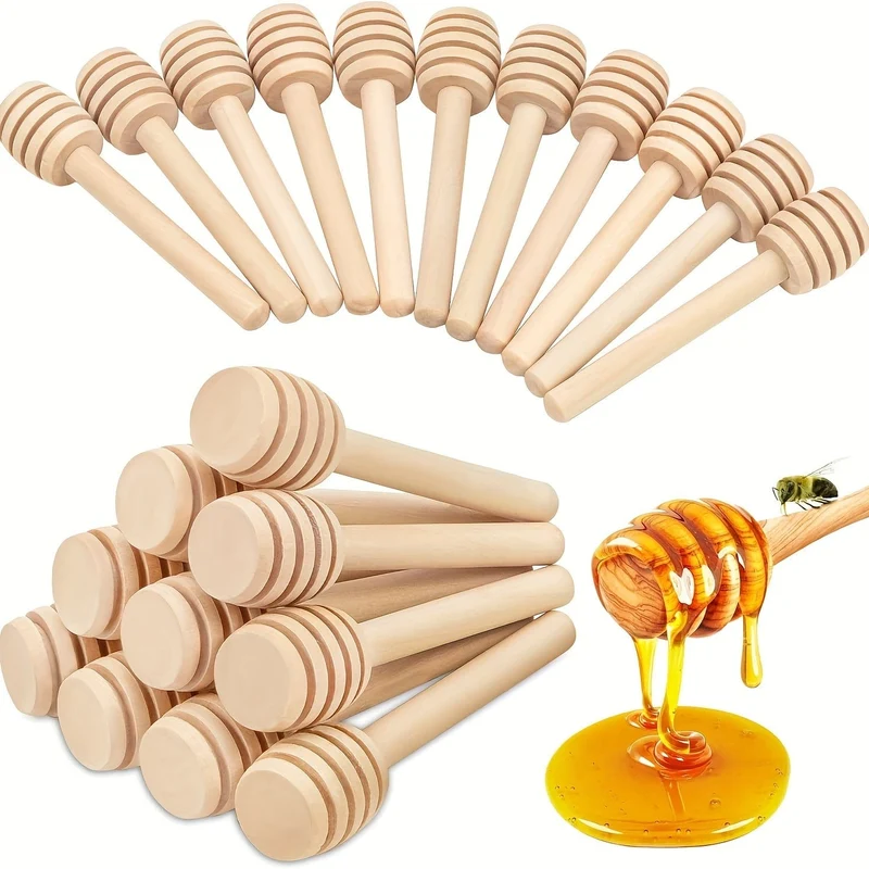 1 Stück natürlicher Honigstab – 8 cm/10 cm Holzrührstab für Kaffee, Milchtee, Marmelade und mehr – langlebig