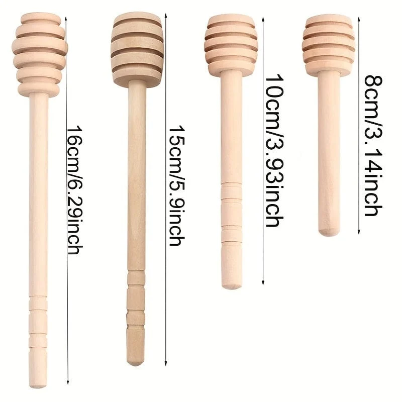 1 Stück natürlicher Honigstab – 8 cm/10 cm Holzrührstab für Kaffee, Milchtee, Marmelade und mehr – langlebig