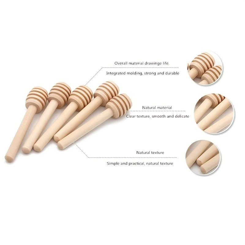 1 Stück natürlicher Honigstab – 8 cm/10 cm Holzrührstab für Kaffee, Milchtee, Marmelade und mehr – langlebig