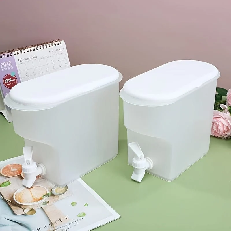 1 Stück, Kühlschrank-Kaltwasserkessel, Sommerkühlung, große Kapazität, Obsttee-Wasserkocher, hochtemperaturbeständiger Getränkeeimer für den Haushalt, mit Wasserhahn, Eiswasser-Saft-Eimer, Küchenbedarf, Barbedarf