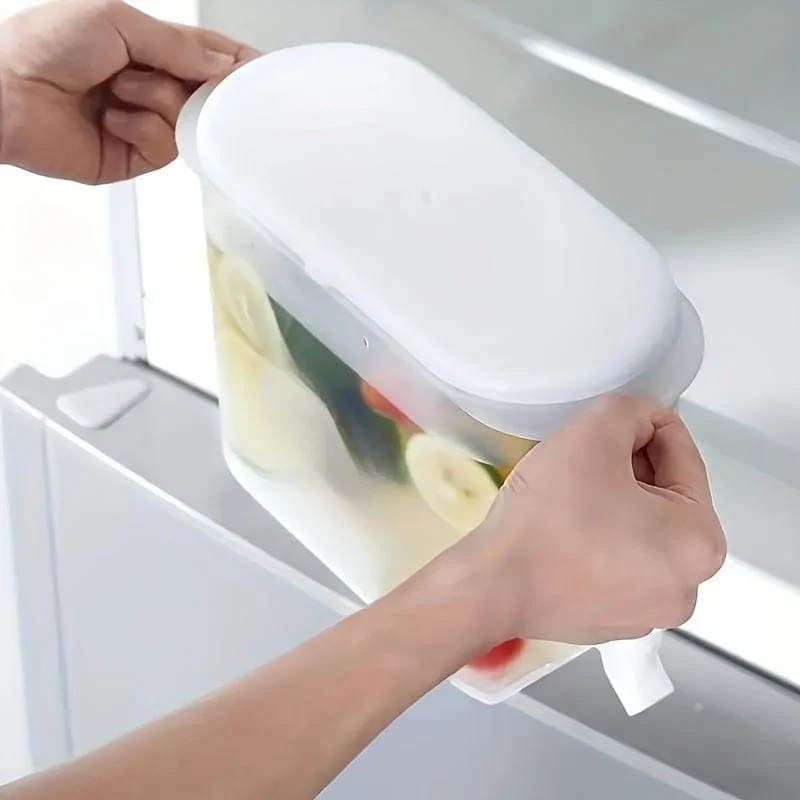 1 Stück, Kühlschrank-Kaltwasserkessel, Sommerkühlung, große Kapazität, Obsttee-Wasserkocher, hochtemperaturbeständiger Getränkeeimer für den Haushalt, mit Wasserhahn, Eiswasser-Saft-Eimer, Küchenbedarf, Barbedarf