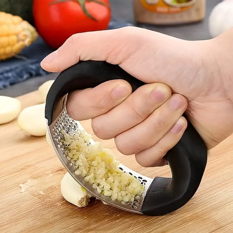 1 Stück, Knoblauchpresse aus Edelstahl. Zerkleinern Sie Knoblauch ganz einfach mit diesem multifunktionalen Küchenwerkzeug!