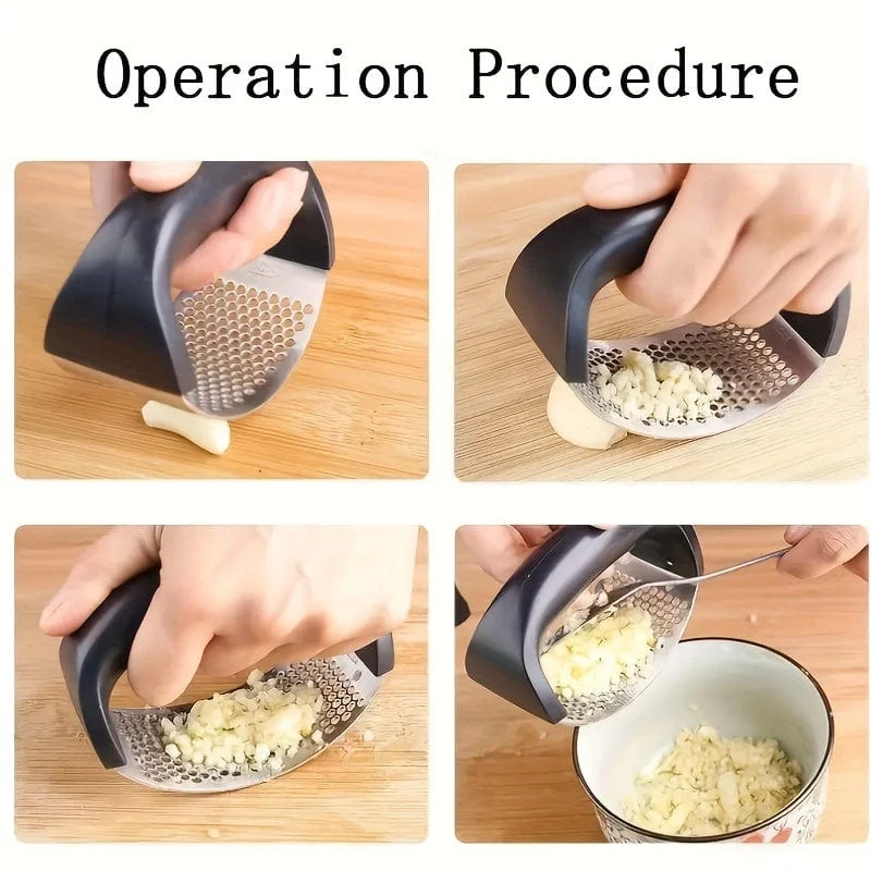 1 Stück, Knoblauchpresse aus Edelstahl. Zerkleinern Sie Knoblauch ganz einfach mit diesem multifunktionalen Küchenwerkzeug!