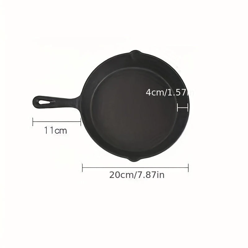 1-teilige Bratpfanne aus Gusseisen, Bratpfanne mit Tropfausgießern, vorgebranntes, ofenfestes Kochgeschirr, Kochen im Innen- und Außenbereich beim Camping, grillfest, Küchengeschirr, Küchenbedarf, Küchenartikel