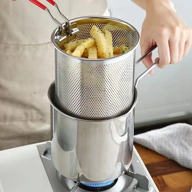 Frittieren Sie köstliche Mahlzeiten mit diesem japanischen Tempura-Topf – perfekt für Pommes Frites, Hühnchen und mehr!