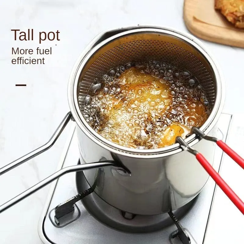 Frittieren Sie köstliche Mahlzeiten mit diesem japanischen Tempura-Topf – perfekt für Pommes Frites, Hühnchen und mehr!
