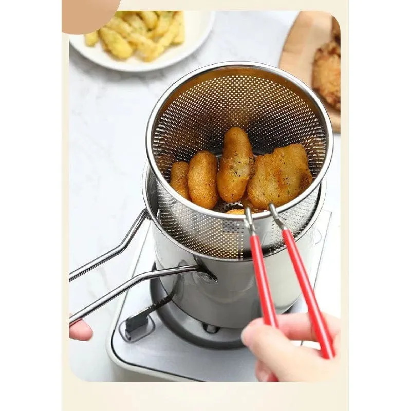 Frittieren Sie köstliche Mahlzeiten mit diesem japanischen Tempura-Topf – perfekt für Pommes Frites, Hühnchen und mehr!
