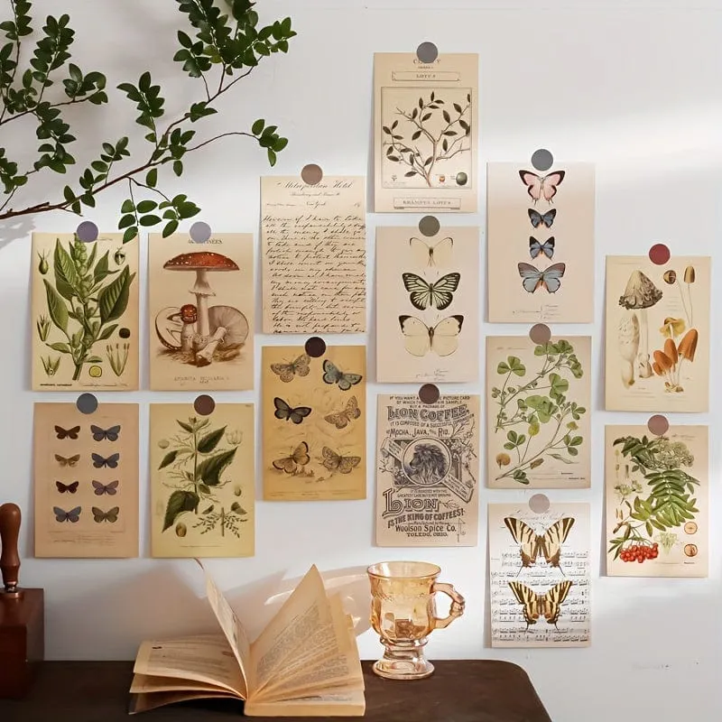 30 Stück/Set Bio-Postkarten, Botanische Abteilung, Wandaufkleber, Raumdekorationskarten, schöne Karten, 9.91 cm x 14.99 cm