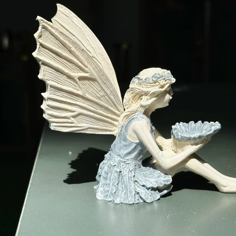 1 Stück Erlösungsengel aus Kunstharz, weiße Vogelfutterstation, Blumenfee, Sonnenblumen-Feenstatue, Engelsskulptur, Kunstharzornamente, Kunsthandwerk, neue Garten- und Heimdekoration