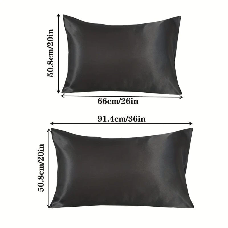 2 Stück Satin-Kissenbezüge, weiche und glatte Textur, einfarbige Satin-Umschlagkissenbezüge, reduzieren Haarbruch und verhindern Falten