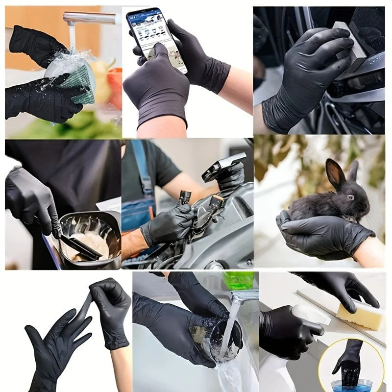 5/20/50/99 Stück, Einweg-Nitrilhandschuhe, langlebige Haushaltsreinigungshandschuhe, wasserdichte, antistatische Handschuhe, geeignet für Küchen, Tätowierung, Haarfärben, Reinigungsmittel, Haushaltsgeräte