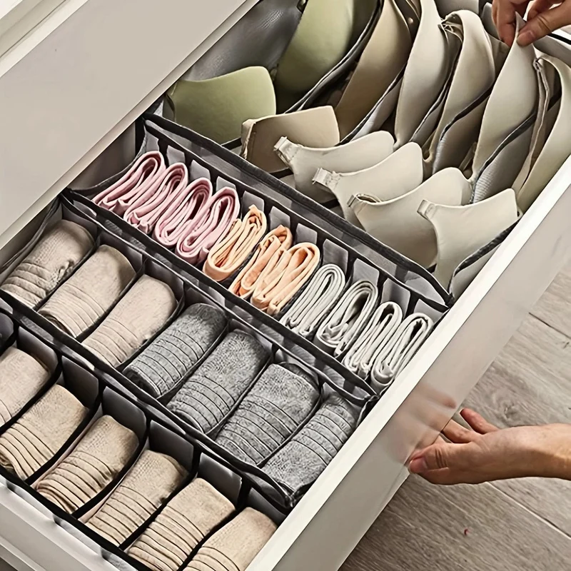 3 Stück Unterwäsche-Aufbewahrungsboxen, Haushaltsfach, Stoff-Kleider-Organizer, Schubladen-Trennwände-Organizer, multifunktionaler Kleiderschrank-Organizer für Höschen, Socken, BH-Aufbewahrung