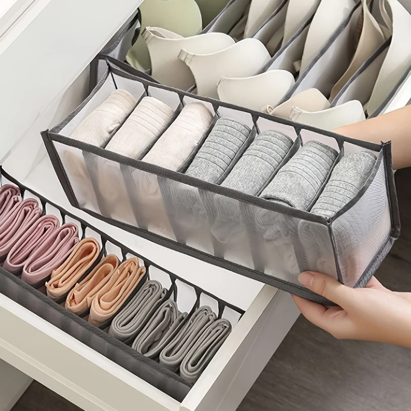 3 Stück Unterwäsche-Aufbewahrungsboxen, Haushaltsfach, Stoff-Kleider-Organizer, Schubladen-Trennwände-Organizer, multifunktionaler Kleiderschrank-Organizer für Höschen, Socken, BH-Aufbewahrung