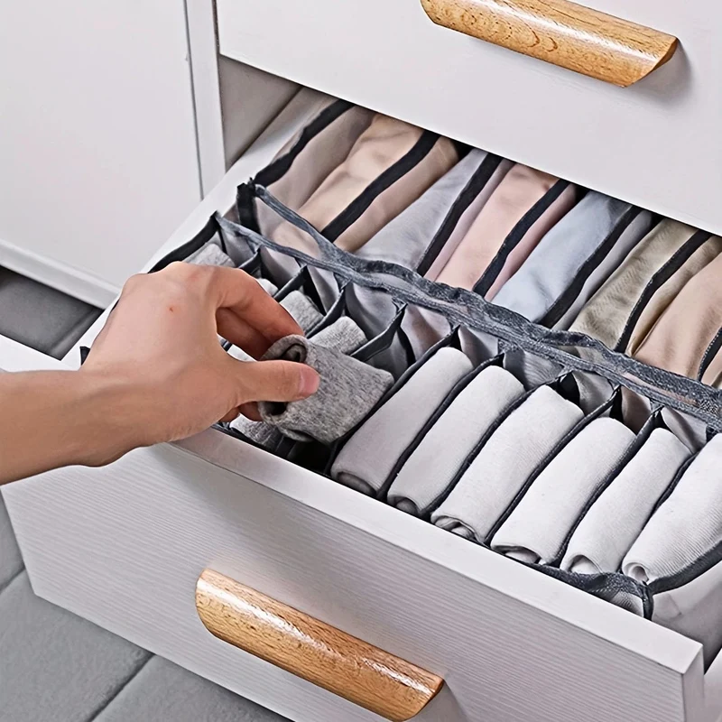 3 Stück Unterwäsche-Aufbewahrungsboxen, Haushaltsfach, Stoff-Kleider-Organizer, Schubladen-Trennwände-Organizer, multifunktionaler Kleiderschrank-Organizer für Höschen, Socken, BH-Aufbewahrung