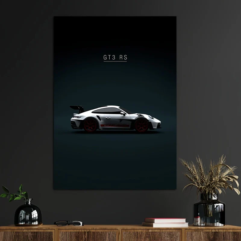 1 Stück ungerahmtes Leinwandposter, Moderne Kunst, GT3 RS Autoposter, Für Schlafzimmer Wohnzimmer Flur, Wandkunst, Wanddekoration, Winterdekor, Raumdekoration
