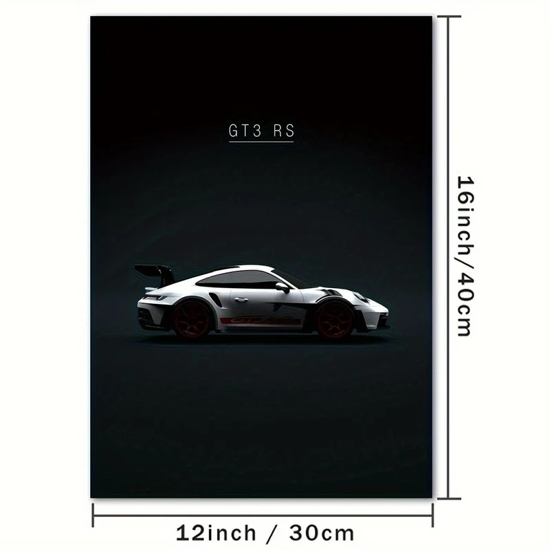 1 Stück ungerahmtes Leinwandposter, Moderne Kunst, GT3 RS Autoposter, Für Schlafzimmer Wohnzimmer Flur, Wandkunst, Wanddekoration, Winterdekor, Raumdekoration