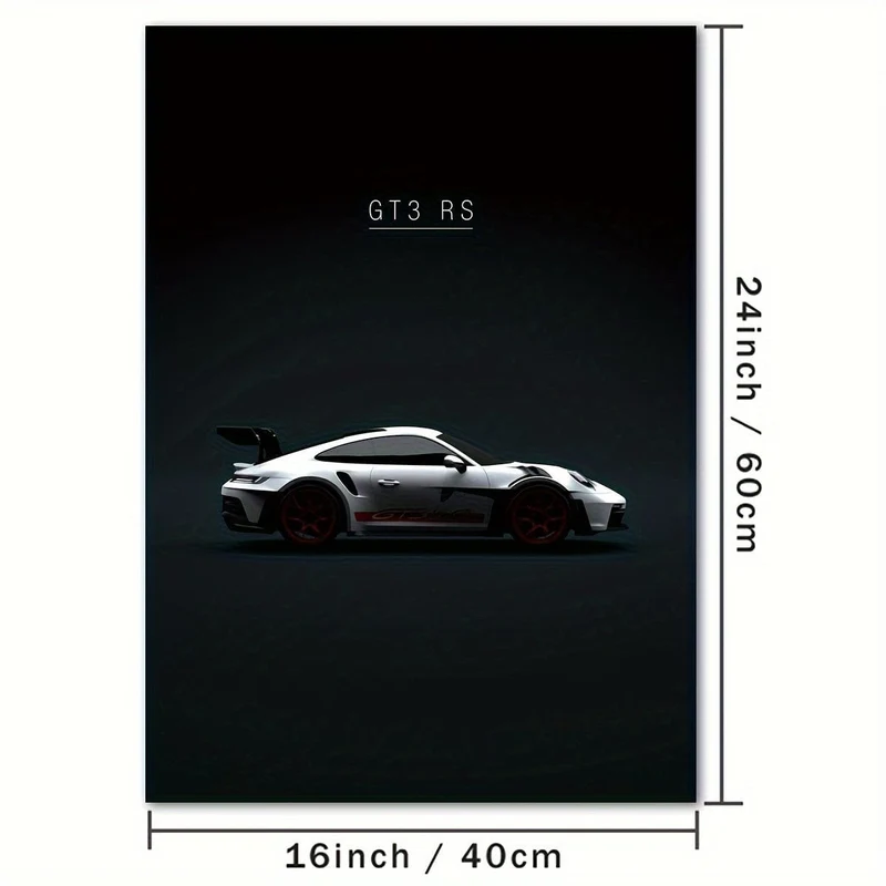 1 Stück ungerahmtes Leinwandposter, Moderne Kunst, GT3 RS Autoposter, Für Schlafzimmer Wohnzimmer Flur, Wandkunst, Wanddekoration, Winterdekor, Raumdekoration