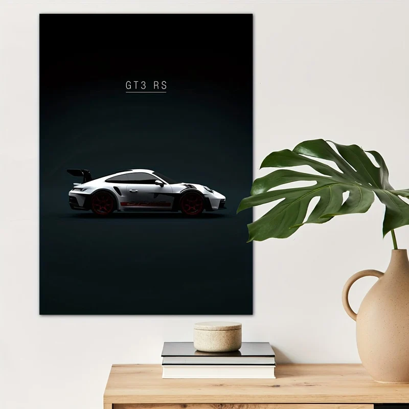 1 Stück ungerahmtes Leinwandposter, Moderne Kunst, GT3 RS Autoposter, Für Schlafzimmer Wohnzimmer Flur, Wandkunst, Wanddekoration, Winterdekor, Raumdekoration