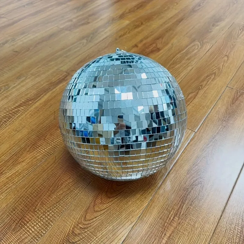 1 Stück, silberne Spiegel-Diskokugel, hängende Dekoration für den Urlaub, Spiegelkugel, Hochzeitsfeier, Heimdekoration, Discokugel, Glaskugel, reflektierende Kugel