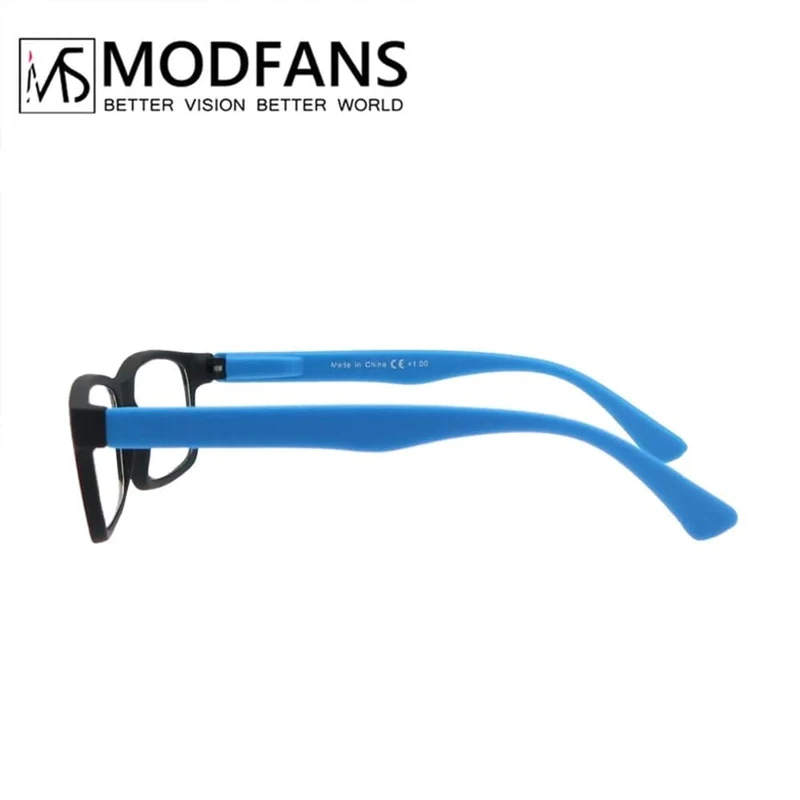 Lesebrille für Männer Frauen Gummi Ultraleicht Weitsichtigkeit Quadratischer Rahmen Federscharnier Bequem mit Dioptrien (Schwarz/Rot/Blau)