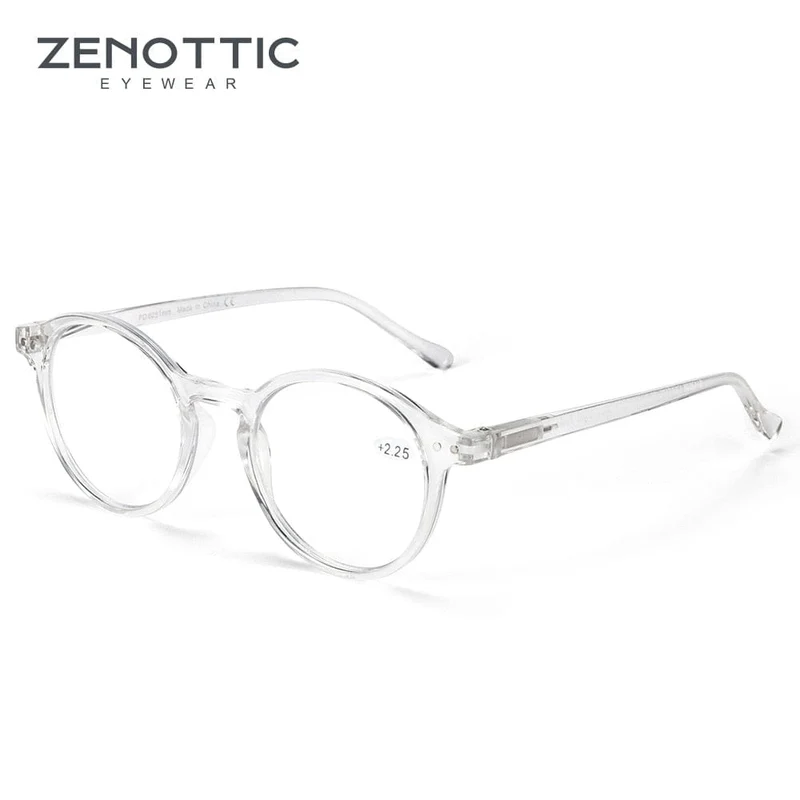 ZENOTTIC Lesebrille mit rundem Rahmen für Männer und Frauen, Computer, optische Brille, Hyperopie, Anti-Blaulicht-Lesebrille