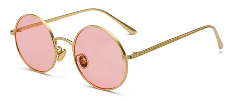 SHAUNA Super Runde Damen Sonnenbrille Marke Designer Mode Herren Dunkelgrüne Brillengläser UV400
