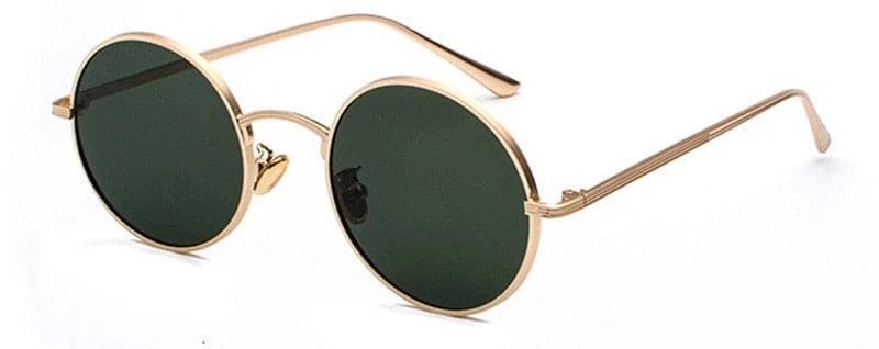 SHAUNA Super Runde Damen Sonnenbrille Marke Designer Mode Herren Dunkelgrüne Brillengläser UV400