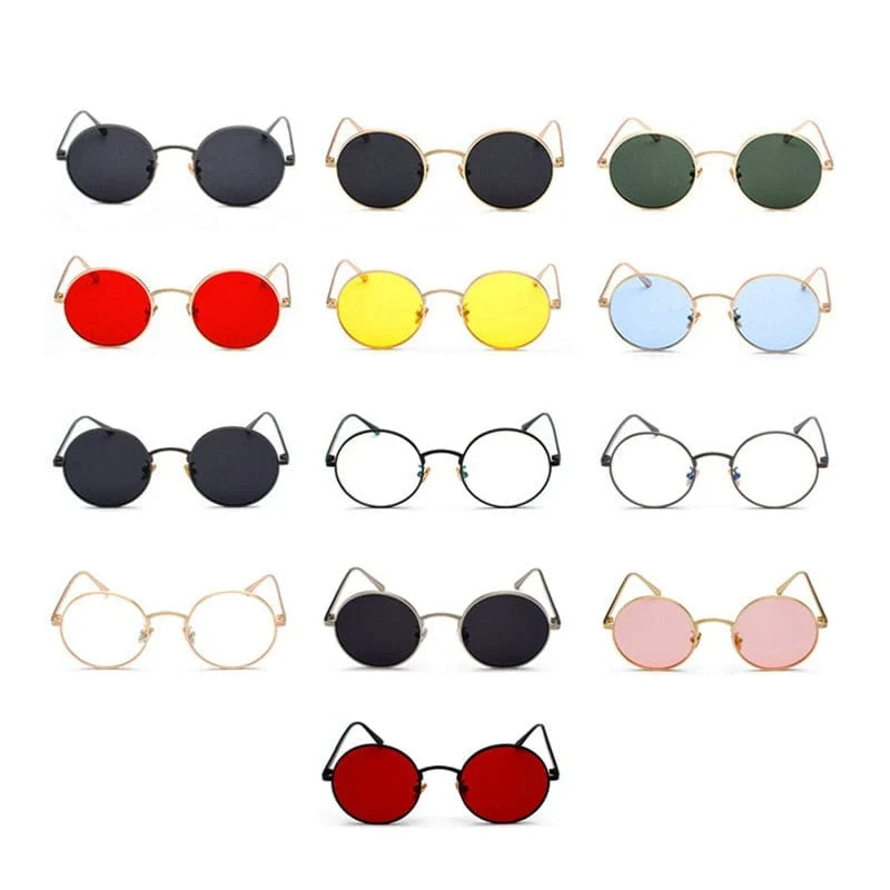 SHAUNA Super Runde Damen Sonnenbrille Marke Designer Mode Herren Dunkelgrüne Brillengläser UV400