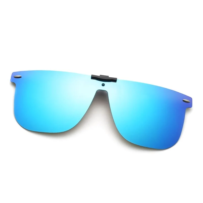 Clip-On-Sonnenbrille für Herren, polarisierte Linse, quadratische Sonnenbrille, Nachtsicht, Fahrerbrille, Angelbrille, Flip-Up, Luxus-Oculos