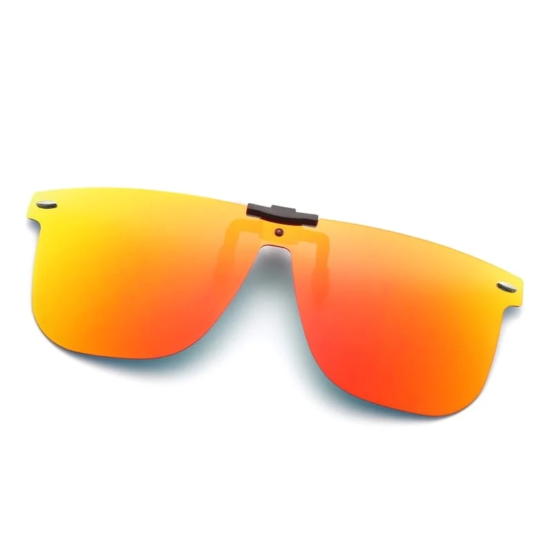 Clip-On-Sonnenbrille für Herren, polarisierte Linse, quadratische Sonnenbrille, Nachtsicht, Fahrerbrille, Angelbrille, Flip-Up, Luxus-Oculos