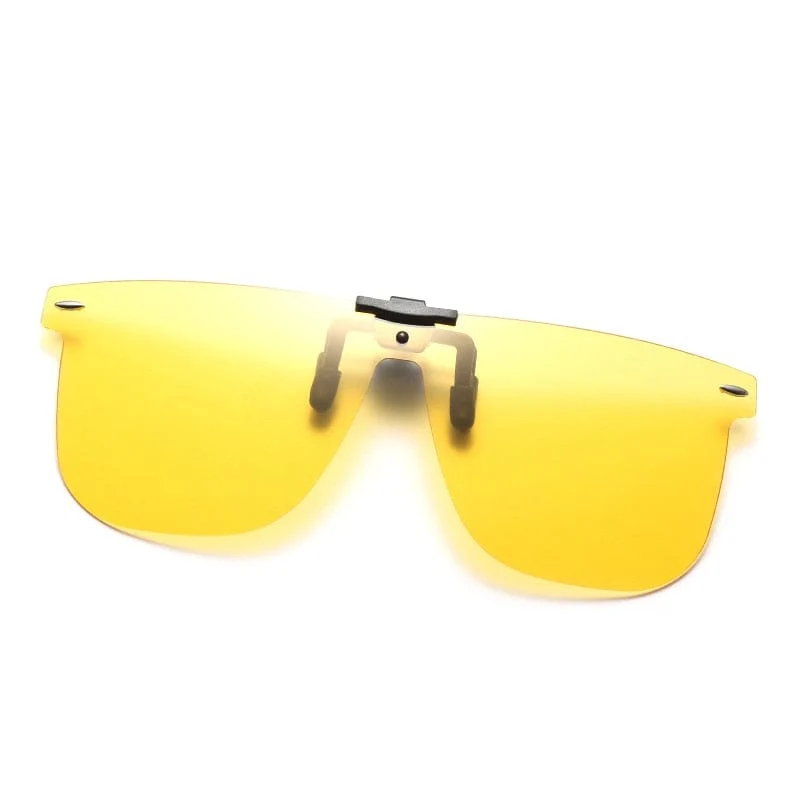 Clip-On-Sonnenbrille für Herren, polarisierte Linse, quadratische Sonnenbrille, Nachtsicht, Fahrerbrille, Angelbrille, Flip-Up, Luxus-Oculos