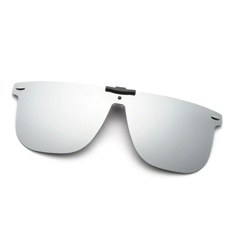 Clip-On-Sonnenbrille für Herren, polarisierte Linse, quadratische Sonnenbrille, Nachtsicht, Fahrerbrille, Angelbrille, Flip-Up, Luxus-Oculos