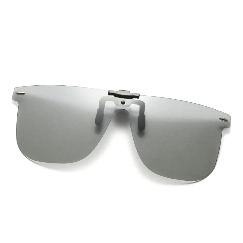 Clip-On-Sonnenbrille für Herren, polarisierte Linse, quadratische Sonnenbrille, Nachtsicht, Fahrerbrille, Angelbrille, Flip-Up, Luxus-Oculos