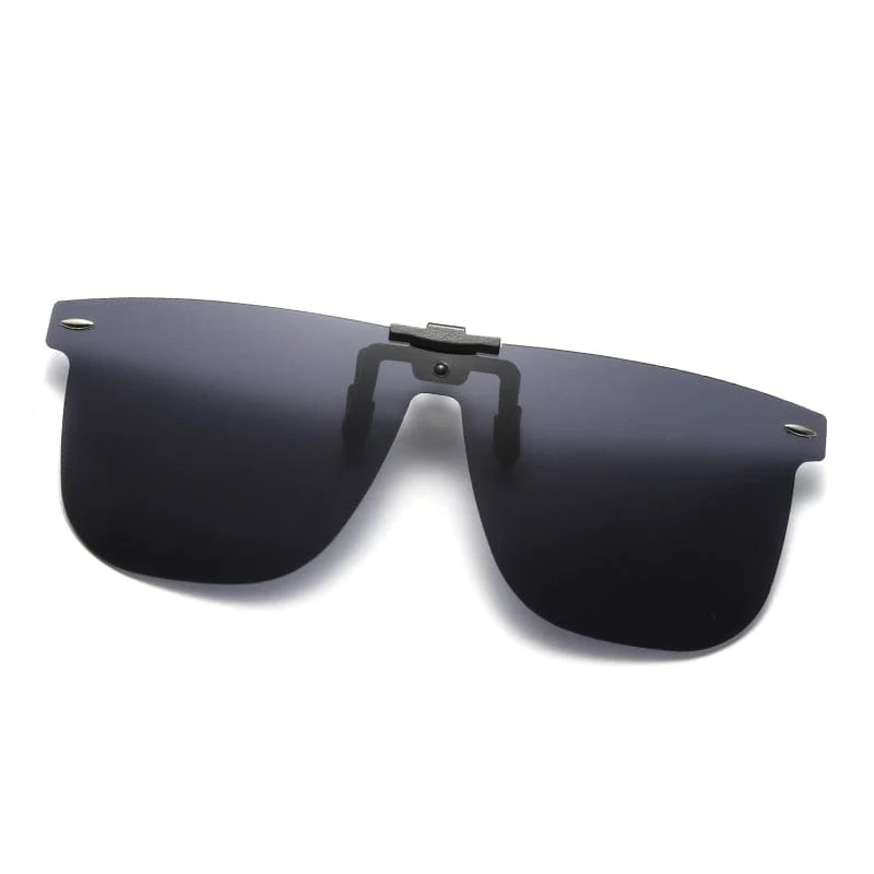 Clip-On-Sonnenbrille für Herren, polarisierte Linse, quadratische Sonnenbrille, Nachtsicht, Fahrerbrille, Angelbrille, Flip-Up, Luxus-Oculos