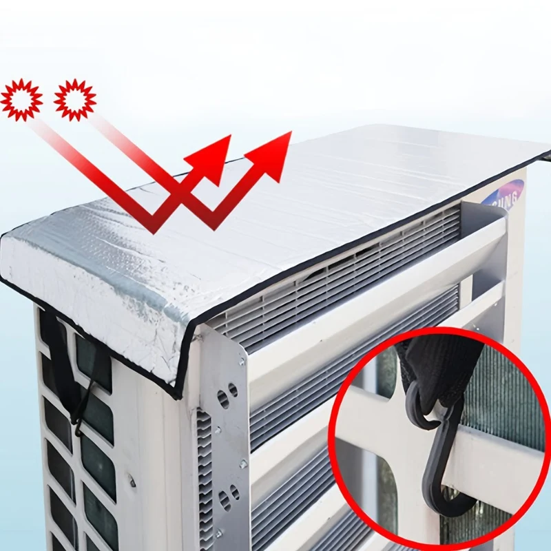 1 Stück Klimaanlagen-Regenschirm, 2-lagige Aluminium-Klimaanlagen-Außen-Thermoabdeckung, minimaler Kontrast, Zurückhaltung, Klimaanlage, Zuhause, Außenabdeckung, Klimaanlagen-Schutz