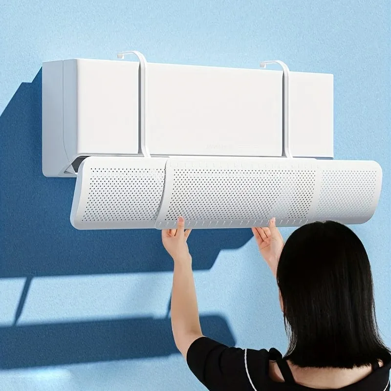 1 Stück Klimaanlagen-Deflektor Halten Sie Ihr Zuhause kühl und komfortabel mit dieser leicht verstellbaren, tragbaren Klimaanlagen-Deflektor-Wandhalterung, universelle Windschutzabdeckung.