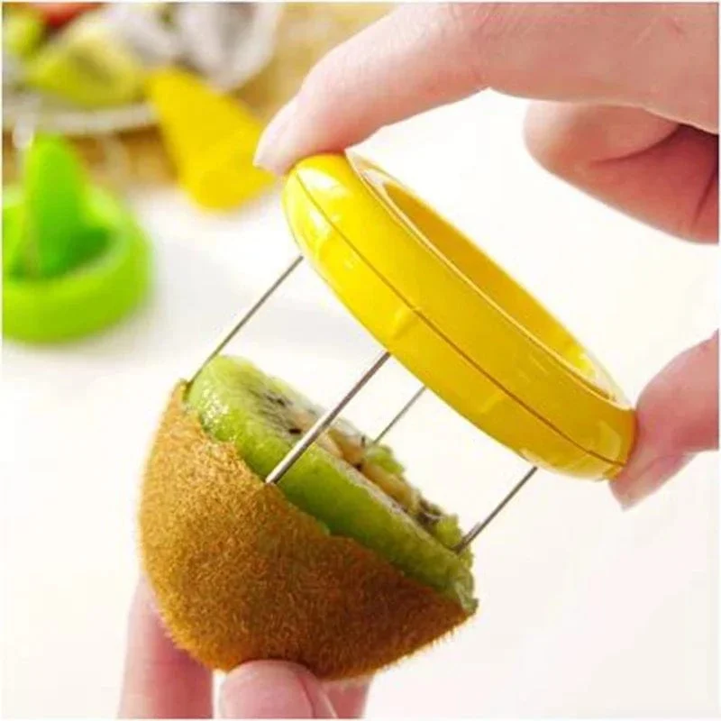 Fast Fruit Kiwi Cutter Peeler Slicer Küchenhelfer Edelstahl Kiwi Peeling Tools Küche Obstsalat Küchenzubehör