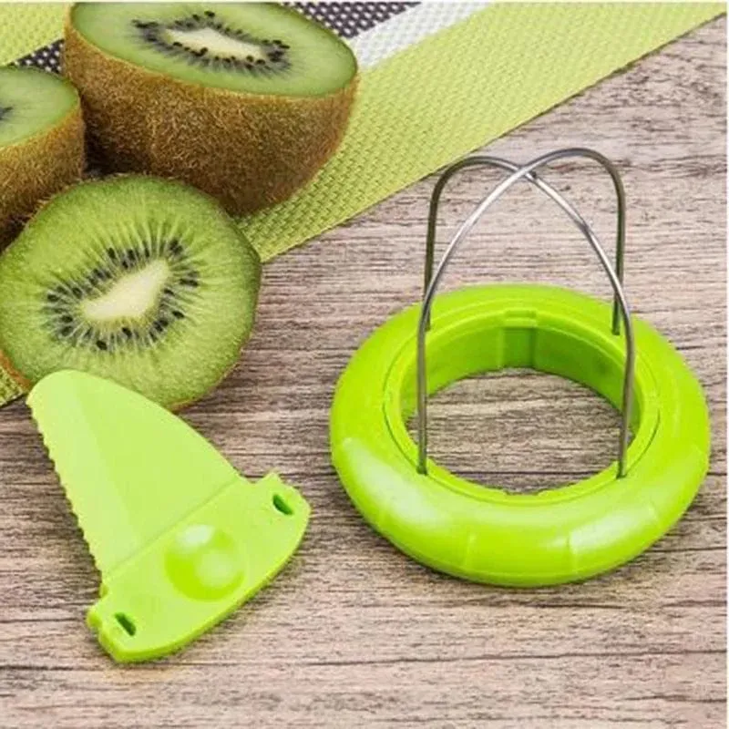 Fast Fruit Kiwi Cutter Peeler Slicer Küchenhelfer Edelstahl Kiwi Peeling Tools Küche Obstsalat Küchenzubehör