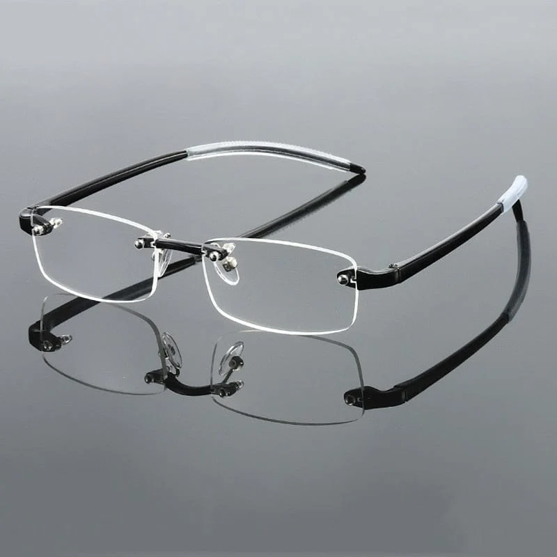 Rahmenlose Blaulichtblocker-Lesebrille Männer Frauen Mode Randlose Weitsichtigkeit Brillen Dioptrien +1.0 +1.5 +2.0 +2.5 +3.0