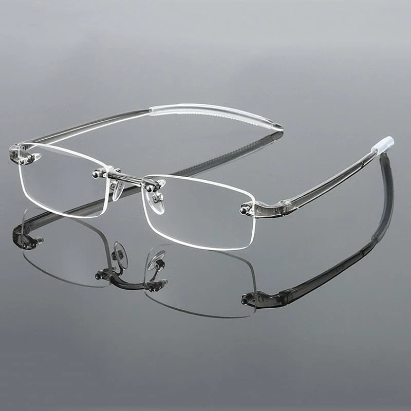 Rahmenlose Blaulichtblocker-Lesebrille Männer Frauen Mode Randlose Weitsichtigkeit Brillen Dioptrien +1.0 +1.5 +2.0 +2.5 +3.0