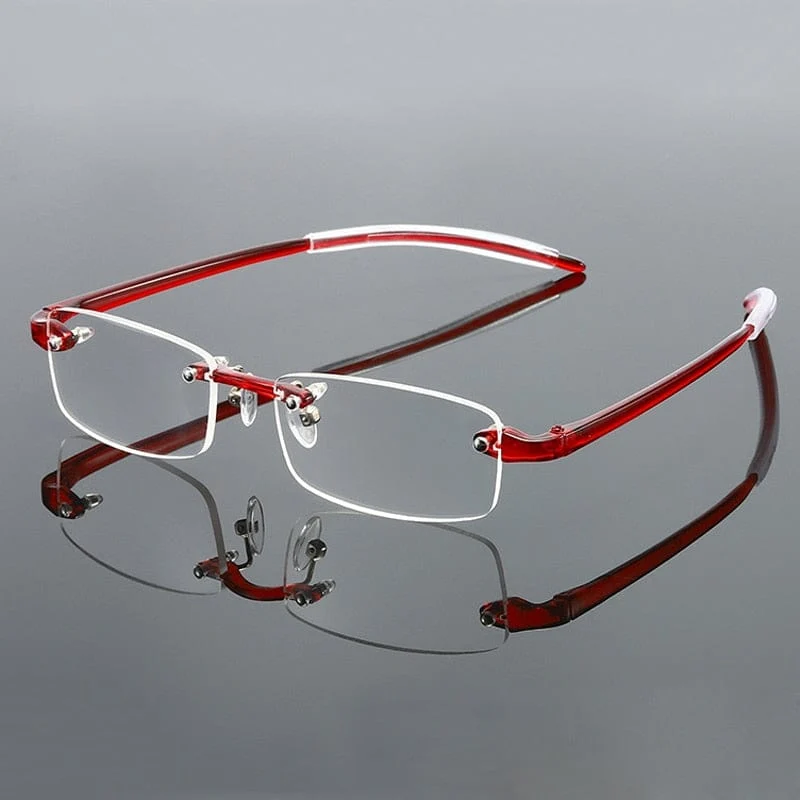 Rahmenlose Blaulichtblocker-Lesebrille Männer Frauen Mode Randlose Weitsichtigkeit Brillen Dioptrien +1.0 +1.5 +2.0 +2.5 +3.0