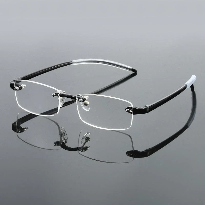 Rahmenlose Blaulichtblocker-Lesebrille Männer Frauen Mode Randlose Weitsichtigkeit Brillen Dioptrien +1.0 +1.5 +2.0 +2.5 +3.0