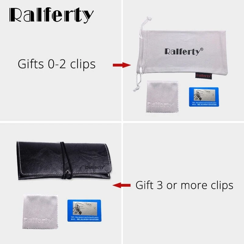 Ralferty Polarisierte Sonnenbrille Männer Frauen 5 in 1 magnetischer Clip auf Brille TR90 optische Brillenfassungen Magnetclips