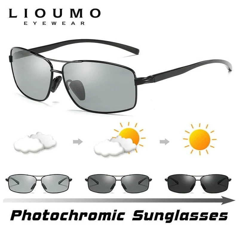 LIOUMO Top Photochrome Sonnenbrille Männer Frauen Polarisierte Chamäleonbrille Autofahrerbrille Blendfreie Sonnenbrille zonnebril heren