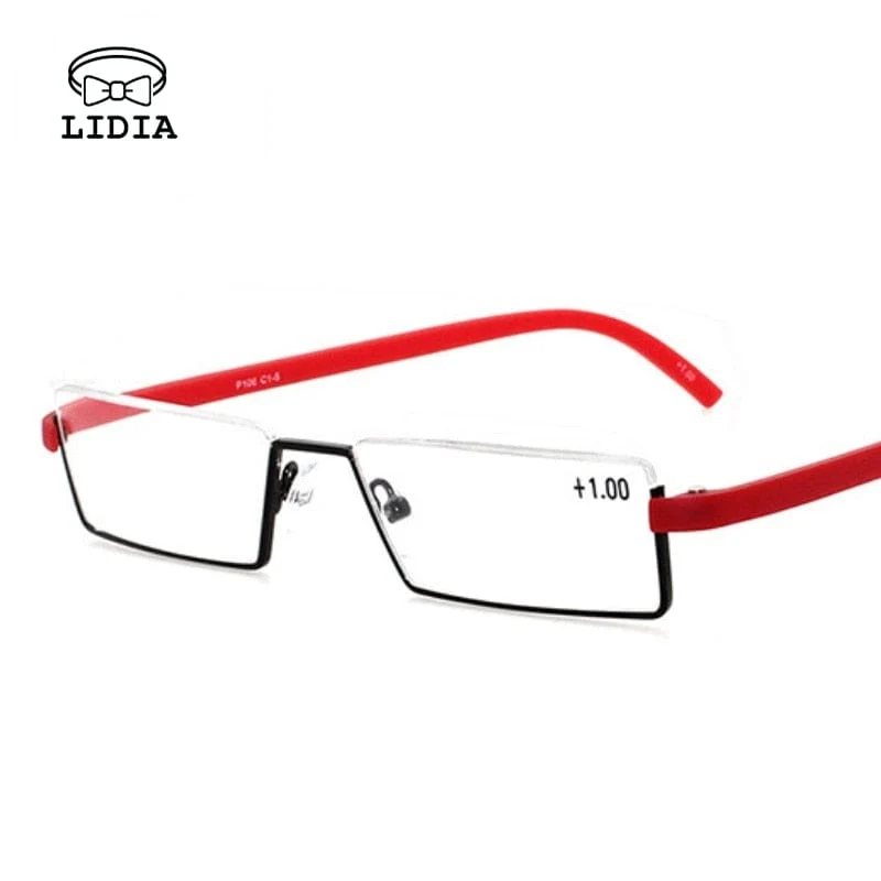 2021 Männer Halbrahmen Comfy Light Lesebrille Tragbare Mode Unisex Brillen Grad +1 + 1.5 + 2 + 2.5 + 3 + 3.5 + 4 Presbyopie-Brille