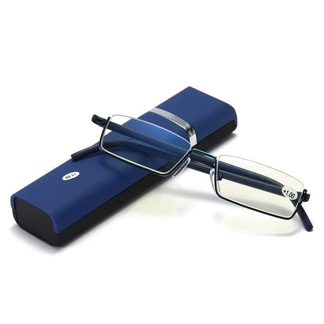 2021 Männer Halbrahmen Comfy Light Lesebrille Tragbare Mode Unisex Brillen Grad +1 + 1.5 + 2 + 2.5 + 3 + 3.5 + 4 Presbyopie-Brille