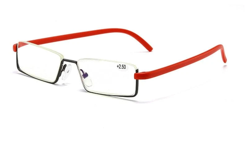 2021 Männer Halbrahmen Comfy Light Lesebrille Tragbare Mode Unisex Brillen Grad +1 + 1.5 + 2 + 2.5 + 3 + 3.5 + 4 Presbyopie-Brille