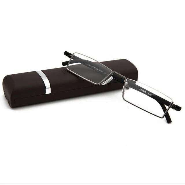 2021 Männer Halbrahmen Comfy Light Lesebrille Tragbare Mode Unisex Brillen Grad +1 + 1.5 + 2 + 2.5 + 3 + 3.5 + 4 Presbyopie-Brille
