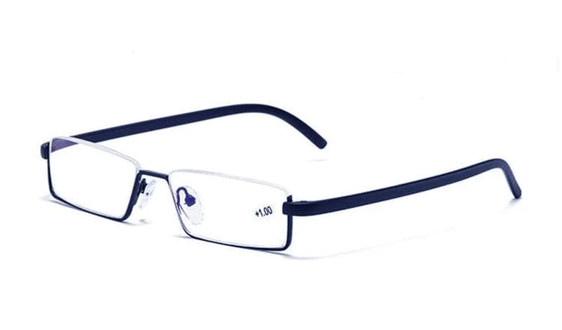 2021 Männer Halbrahmen Comfy Light Lesebrille Tragbare Mode Unisex Brillen Grad +1 + 1.5 + 2 + 2.5 + 3 + 3.5 + 4 Presbyopie-Brille